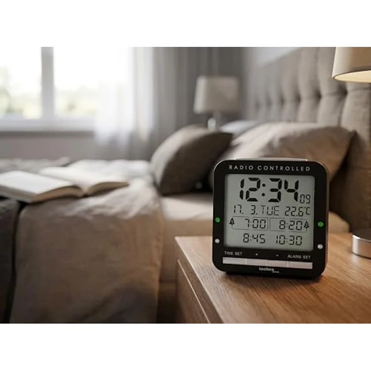 Technoline Funkwecker WT 245, DCF-77 Uhr mit 4 Weckalarmen, Hintergrundbeleuchtung und Innentemperaturanzeige – Bild 2