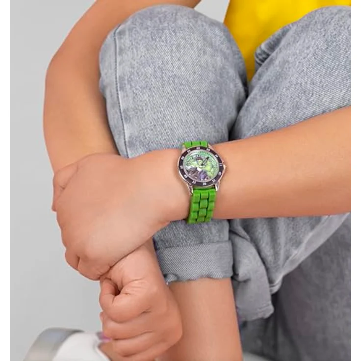AVENGERS Uhr AVG9032, Hulk-Zifferblatt mit grünem Armband, runde Form, inklusive 1 Jahr Garantie – Bild 3