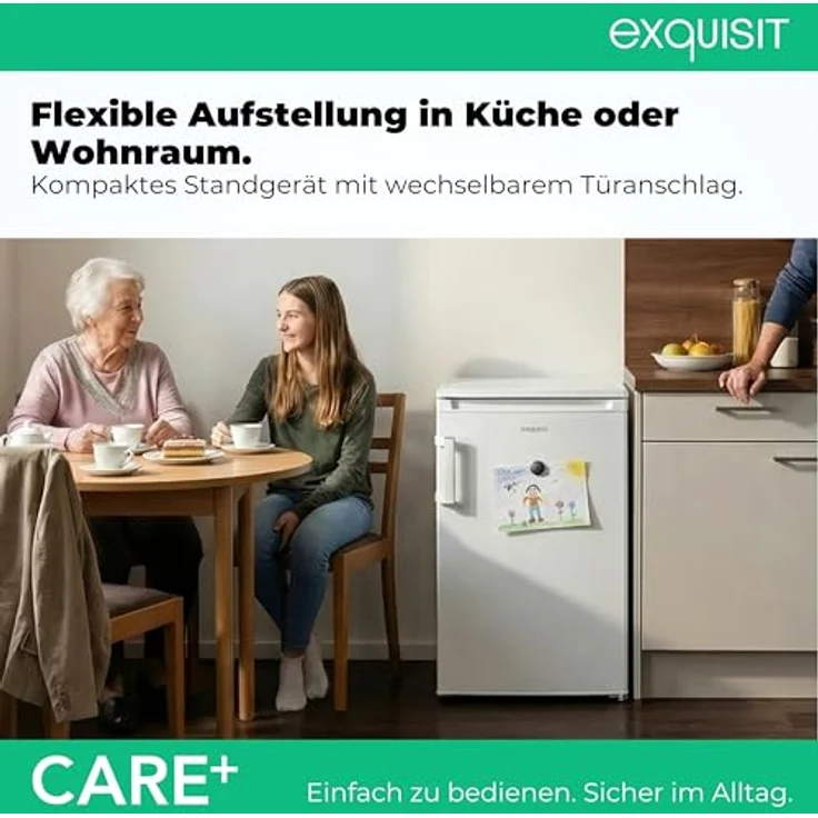 Exquisit KS16-4-HEA-090E Care Kühlschrank 121 l mit 4-Gefrierfach (15 l), Super-Kühl-Modus, elektronische Temperaturregelung, weiß – Bild 8
