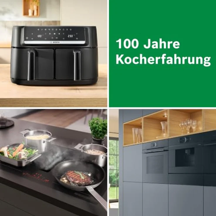 Bosch Heißluftfritteuse Serie 4, Doppelkammer, 9L (2 * 4,5L), Airfryer Dual mit 6 Programmen, PFAS-frei – Bild 10
