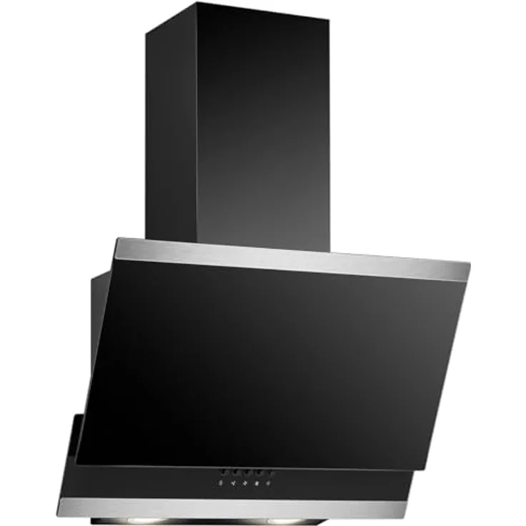 Bomann® Dunstabzugshaube 60cm DU 7610 G schwarz | Kraftvolle 326 m³/h Abluftleistung | Umluft und Abluft | leise Betrieb | einfache Montage | warmweiße LED-Beleuchtung