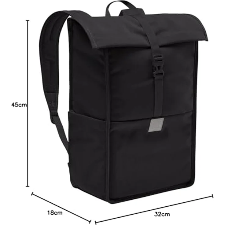 VAUDE Coreway Rolltop 20, Freizeitrucksack mit 15,6 Zoll Laptopfach, gepolsterten Schulterriemen, Schwarz – Bild 9