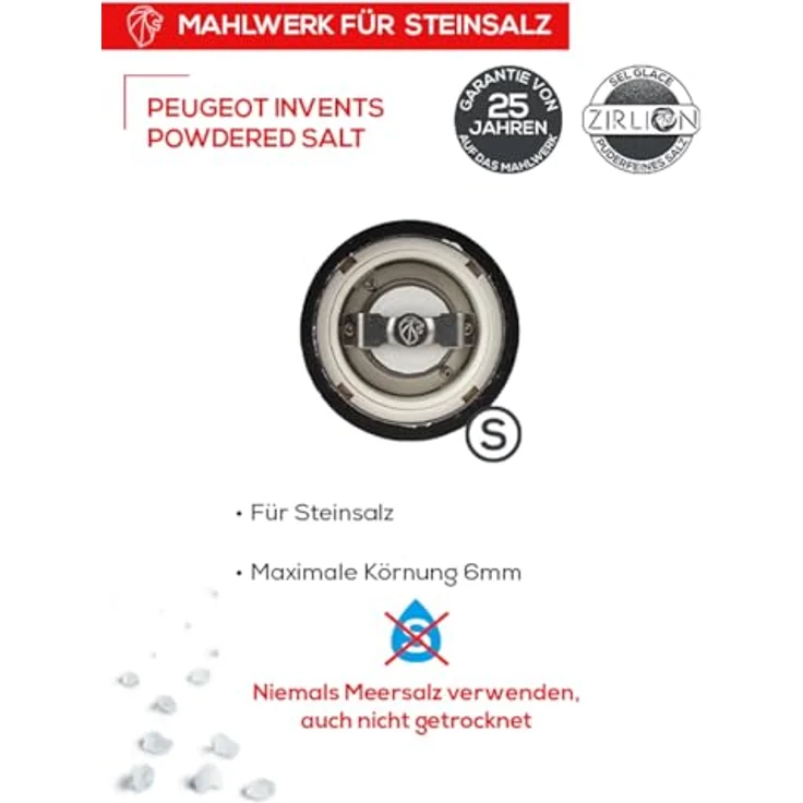 PEUGEOT Salzmühle Paris, 18 cm, Safrangelb, Buchenholz, uSelect, Zirkonia-Mahlwerk – Bild 3