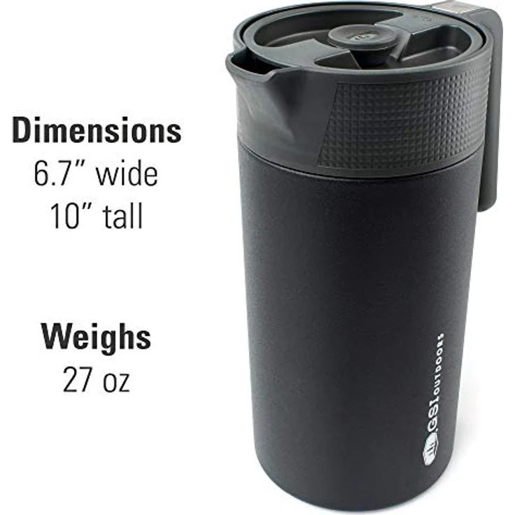 GSI Outdoors Glacier Stainless Kafeepresse schwarz, Camping und Wandern, Unisex, für Erwachsene – Bild 2