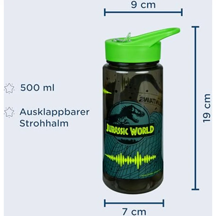 Scooli Lunchbox Jurassic World Set, 2-tlg. mit auslaufsicherer Brotzeitdose und BPA-freier Trinkflasche, 500 ml – Bild 6