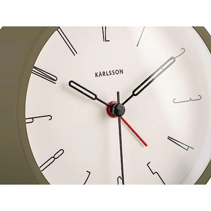 Karlsson Wecker Belle Numbers, elegante Wanduhr aus Eisen in Moss Green – Bild 3