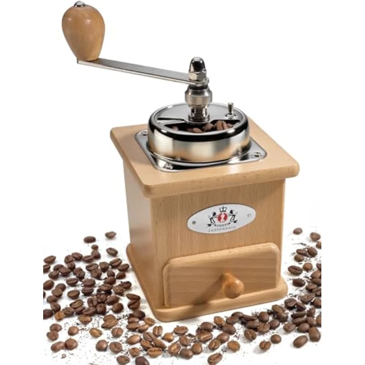 Zassenhaus Brasilia, Kaffeemühle aus Buchenholz mit stufenlosem Mahlgrad, Schwarz – Bild 4