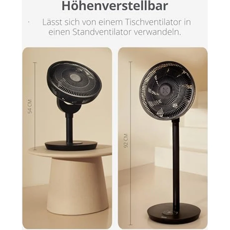 Duux Whisper Flex 2, Smart Ventilator mit 30 Geschwindigkeitsstufen, flüsterleise 13 dB, höhenverstellbar (54–92 cm), Nachtmodus & Timer, ab 2W, Schwarz – Bild 4
