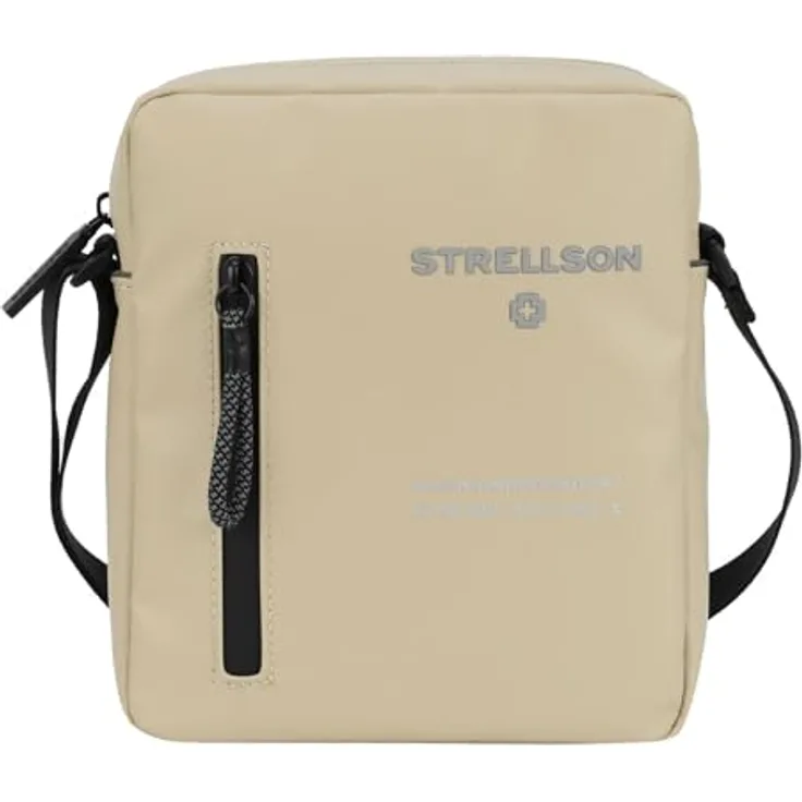 Strellson Umhängetasche Stockwell 2.0 Marcus, moderne City-Design Schultertasche in beige mit praktischer Aufbewahrung und gepolsterten Schultergurten