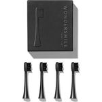 Wondersmile Ersatzbürsten Schallzahnbürste (Hard, Ultimate Black, 4er Pack) - Bürstenköpfe für Wondersmile Schallzahnbürste