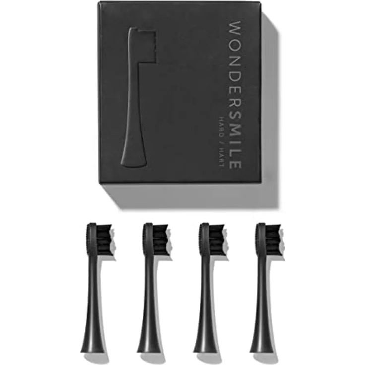 Wondersmile Ersatzbürsten Schallzahnbürste (Hard, Ultimate Black, 4er Pack) - Bürstenköpfe für Wondersmile Schallzahnbürste – Bild 1