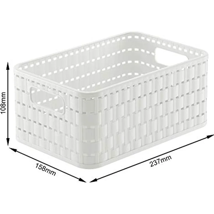 Rotho Country Aufbewahrungskiste 4l in Rattan-Optik, Kunststoff (PP) BPA-frei, weiss, A6+/4l (23,7 x 15,8 x 10,8 cm) – Bild 4
