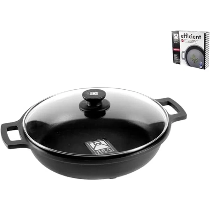 BRA Kochtopf BH-Auflauf flach Aluminiumguss Schwarz 24 cm – Bild 3