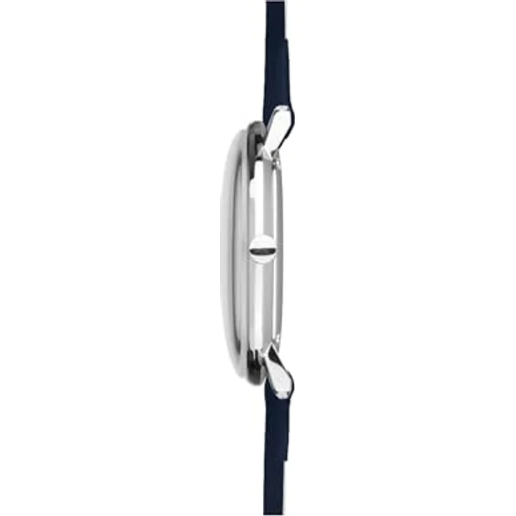 JUNGHANS max Bill Damen-Armbanduhr Quarz Dunkelblau, Lederarmband, Edelstahlgehäuse, Antireflex-Saphirglas, analoges Zifferblatt – Bild 2