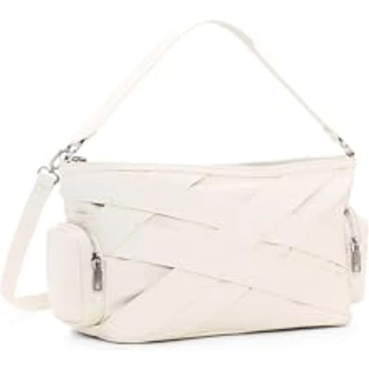 Desigual Cromo Schultertasche, 30 cm, beige, 100% Polyurethan, praktische Henkeltasche – Bild 1