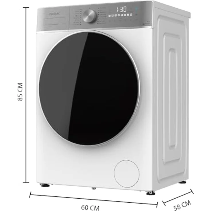 Cecotec Bolero DressCode 9800 Inverter Waschmaschine, 9 kg, 2000 W, 1400 U/min, 16 Programme, SteamMax, XXL-Touchscreen-Display, Klasse A – Bild 2