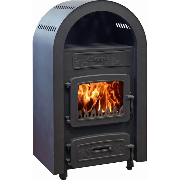 Wamsler Werkstattofen KAMINO 109-6, Heizkörper, Schwarz - Gusseisen, für Holz und Braunkohle, 6 kW – Bild 1