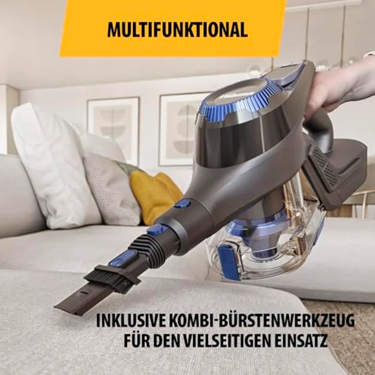 Tristar Kabelloser Stielstaubsauger 2-in-1, 250W, 23 kPa Saugleistung, 40 Min Laufzeit, LED-Beleuchtung, HEPA-Filter, 800 ml Staubbehälter, SZ-2390 – Bild 4