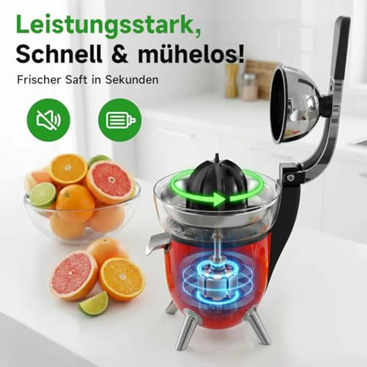 WOOX MX0217, Elektrische Tomatensaftpresse mit 100W Motor, grau und rot, ABS und Edelstahl, spülmaschinengeeignet – Bild 3