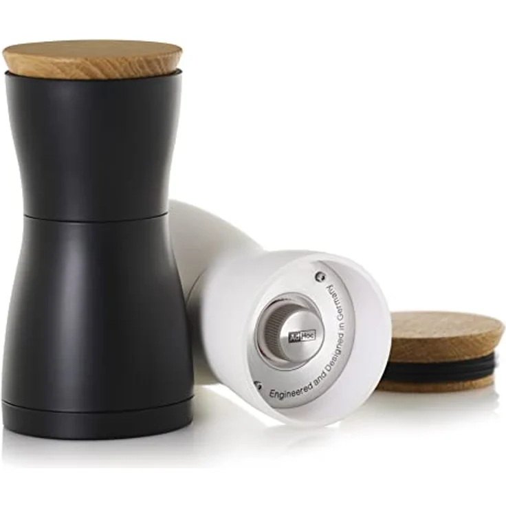 AdHoc MP127 Set Pfeffer- und Salzmühle Twin, CeraCut® Keramik Mahlwerk, black&white – Bild 2