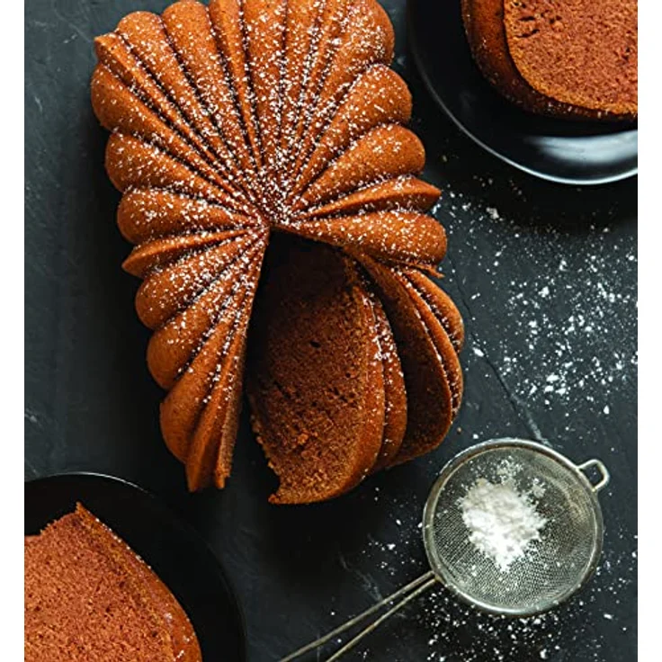Nordic Ware Klassische Kastenform, gewellt, für 6 Tassen, goldfarben – Bild 5