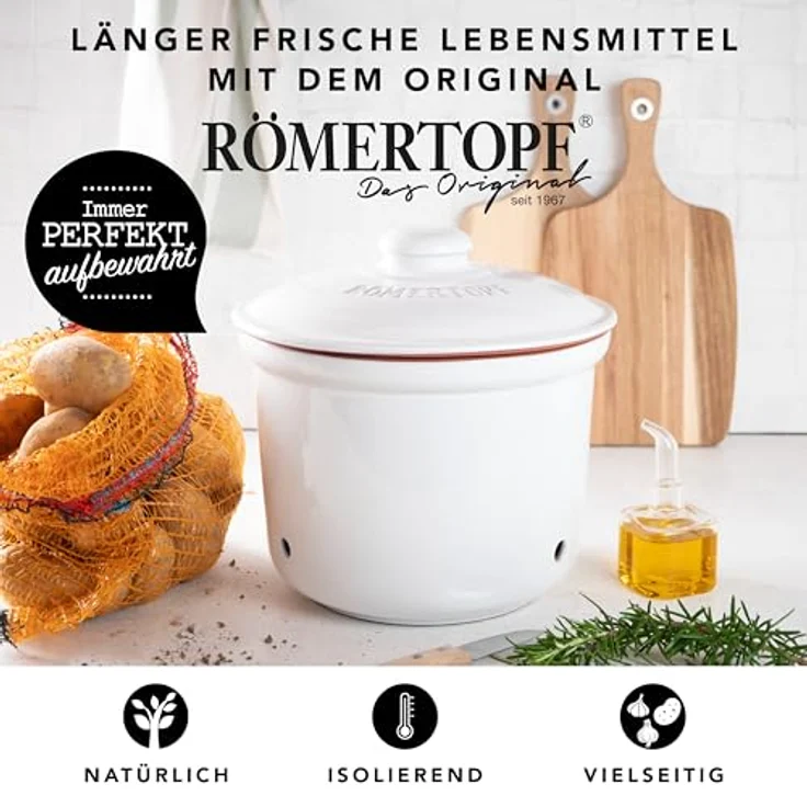 Römertopf Kartoffel-Frische-Topf weiß ø26,0x25 – Bild 3