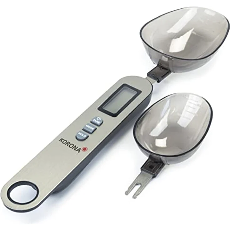 Korona Eva 79500 Löffelwaage, Haushaltswaage, präzise Wiegelöffel, 500 g, Edelstahl, digital, LCD Display, silber – Bild 2
