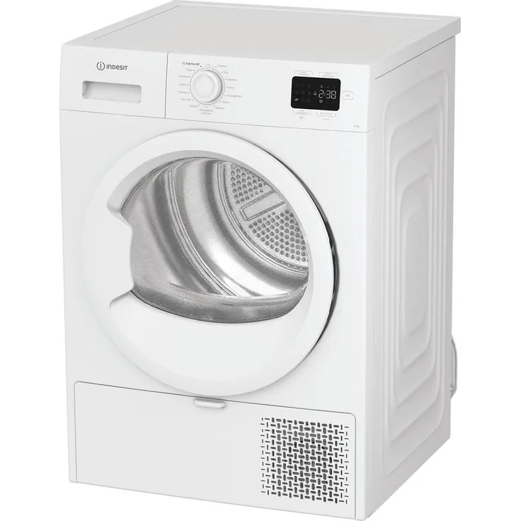 Indesit C YD 92D WW IT, Wärmepumpen-Wäschetrockner mit 9 kg Kapazität, Frontlader, Weiß, Startzeitvorwahl, Kindersicherung