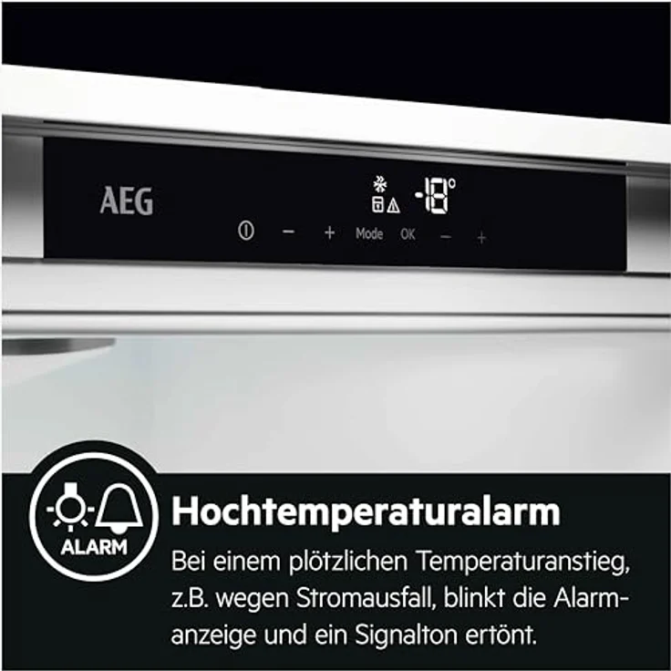 AEG TAB7N12EF Einbau-Gefrierschrank / 1225 mm / 122 L / NoFrost / Touch-Display / Festtür / E, Weiß – Bild 2