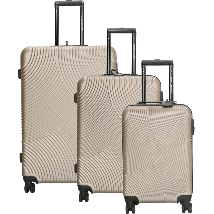 HTI-Living Kofferset 3-teilig, Hartschalenkoffer in Braun mit 30 l Volumen, Handgepäck bis 50 l, inkl. Teleskopgriff und Zahlenschloss