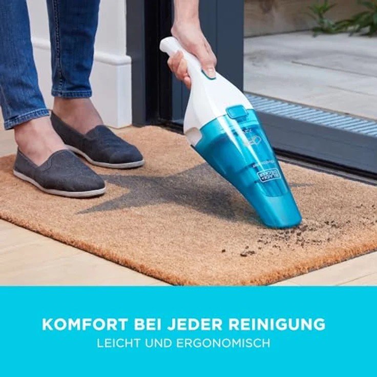 Black + Decker 2-in-1 Dustbuster, Nass-Trocken Akku-Handsauger (Akkusauger mit 3.6V, Gummilippe für Nassreinigung aufsteckbar, transparenter Schmutzfangbehälter) WDC115WA – Bild 6