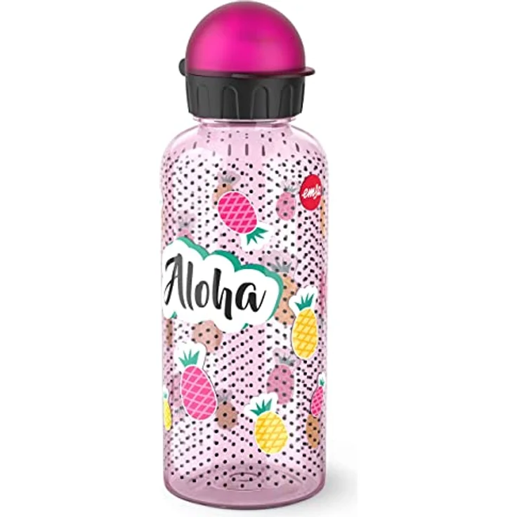 Emsa Trinkflasche Teens Tritan Aloha, 0.6 L, auslaufsicher, hygienisch reinigbar, bunt mit Motiv – Bild 1