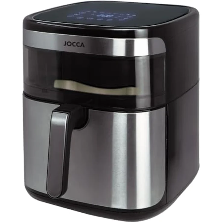 Jocca Heißluftfritteuse 10L, 1700W, Edelstahl-Design, LED-Touchscreen, 8 Programme, Sichtfenster – Bild 3