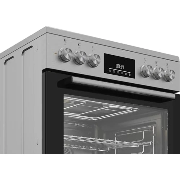 Beko FBM67320XS, freistehender Herd mit 60 cm Backofen, 72 l Volumen, Dampfreinigung SteamShine, 8 Heizarten, Multifunktionsofen, Edelstahl – Bild 2