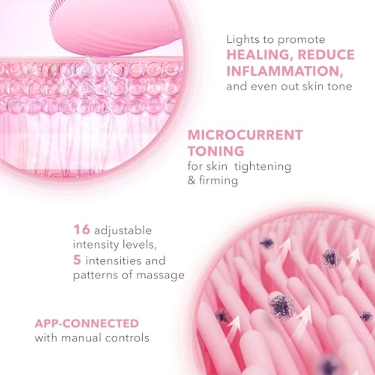FOREO Elektrische Gesichtsreinigungsbürste LUNA™ 4 plus normal skin, 4-in-1 Gesichtsreinigungsgerät mit T-Sonic™ Pulsationen, NIR und rotem LED-Licht - Blau – Bild 3