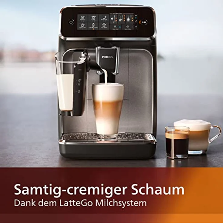 PHILIPS Series 3200 Kaffeevollautomat – WLAN-Konnektivität, LatteGo Milchsystem, 5 Kaffeespezialitäten, Mit App-Steuerung, Intuitives Touchdisplay, Silber – Bild 4