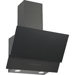 Respekta Dunstabzugshaube kopffrei/Dunstabzugshaube schräg 60 cm/Edelstahlgehäuse mit Glasschirm in Schwarz/Abluft - und Umluftfunktion / CH66060BSGA / A / 42-64 dB