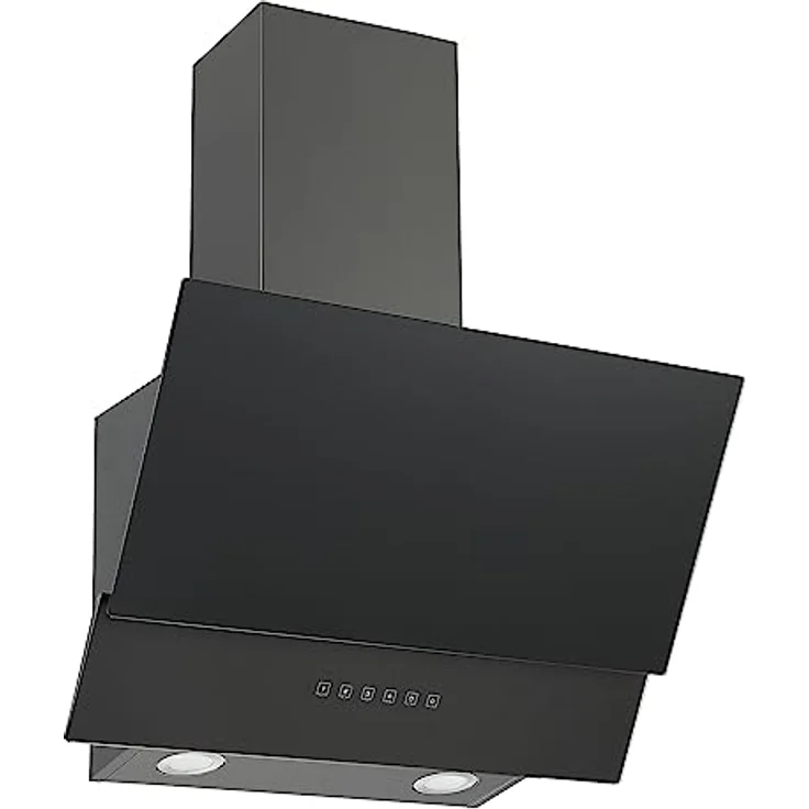 Respekta Dunstabzugshaube kopffrei/Dunstabzugshaube schräg 60 cm/Edelstahlgehäuse mit Glasschirm in Schwarz/Abluft - und Umluftfunktion / CH66060BSGA / A / 42-64 dB – Bild 1