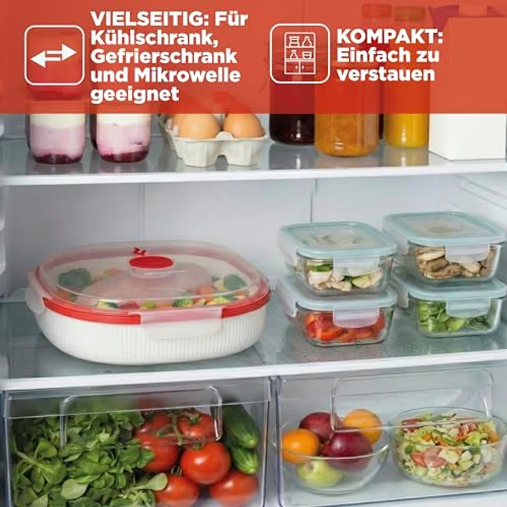 Snips Dampfgarer für Mikrowelle 2L, Weiß, mit Herausnehmbarem Korb und Dampfventil, Spülmaschinenfest, Made in Italy – Bild 5