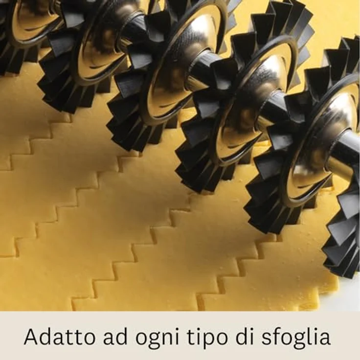 Marcato PB-NEU Pastabike Einstellbarer Teigschneider mit neun austauschbaren Rädchen, Kunststoff, Klar – Bild 6