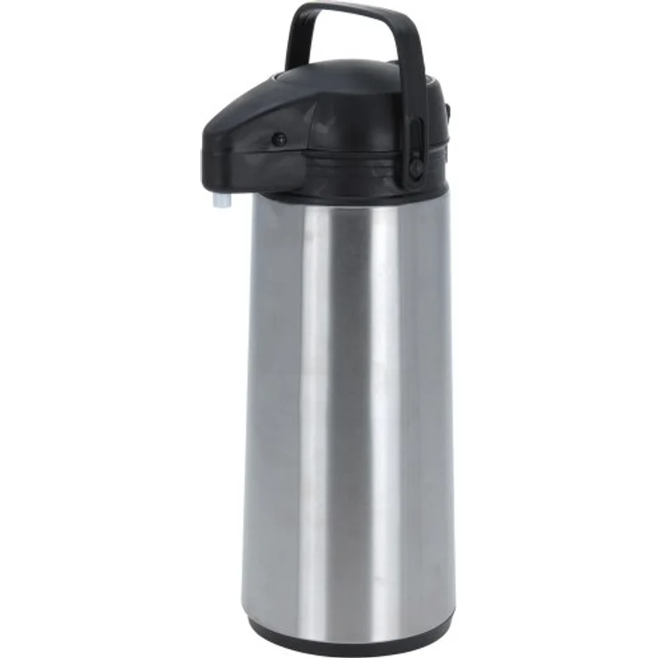 BBTrade Sales Isokanne mit Pumpmechanismus in Silber-schwarz, ca. 1,9 Liter – Bild 2