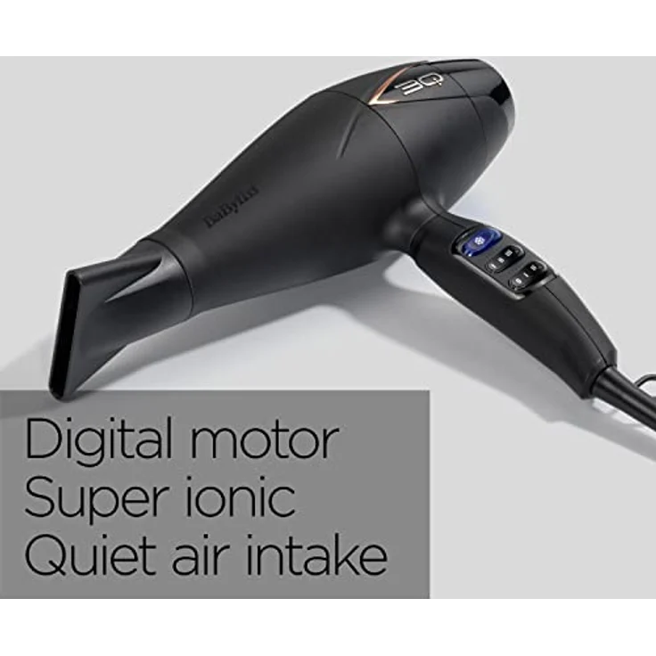 BaByliss 3Q Profi-Haartrockner, Intelligenter digitaler Motor, super Ionic Disziplinen, ultraleicht, weiß – Bild 5