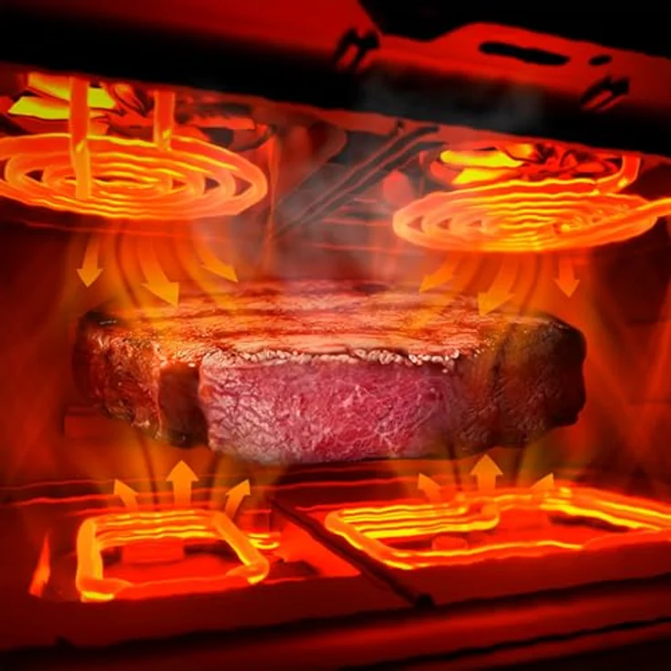 Cecotec Cecofry&Grill Duoheat 10000, Heißluftfritteuse ohne Öl mit 10L Fassungsvermögen, 2800W, Temperaturregelung 40-200°C, 10 Programme, Grillplatte und doppelte Heizelemente – Bild 5