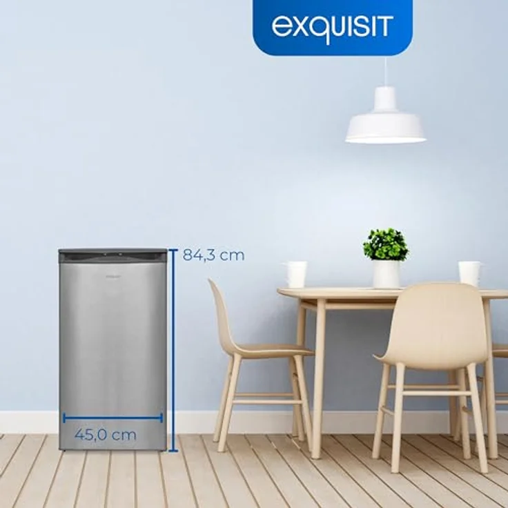 Exquisit Vollraumkühlschrank KS85-V-091E inoxlook | Kühlschrank ohne Gefrierfach freistehend 75 L Volumen | Vollraumkühlschrank ohne Gefrierfach Edelstahloptik – Bild 4