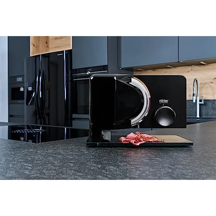 ritter sono 2 Elektrischer Allesschneider & Brotschneidemaschine aus Metall mit ECO-Motor, Made in Germany, Schwarz – Bild 5