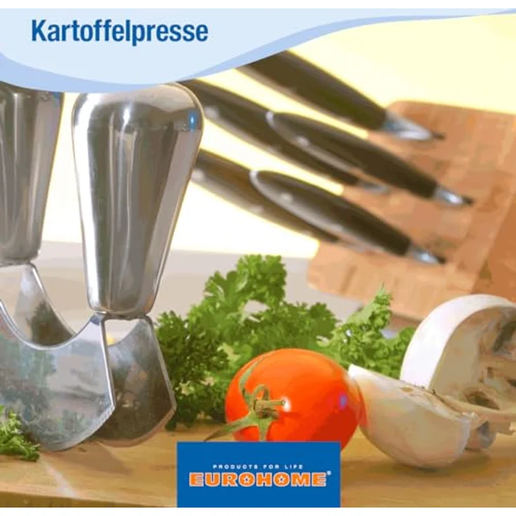 EUROHOME Kartoffelpresse in dreieckiger Form - Kartoffelbreipresse aus rostfreiem Edelstahl - Spaghettieispresse 29 x 9,5 x 13 cm - Kartoffelstampfer für einfaches Zusammendrücken - Küchenhelfer – Bild 4
