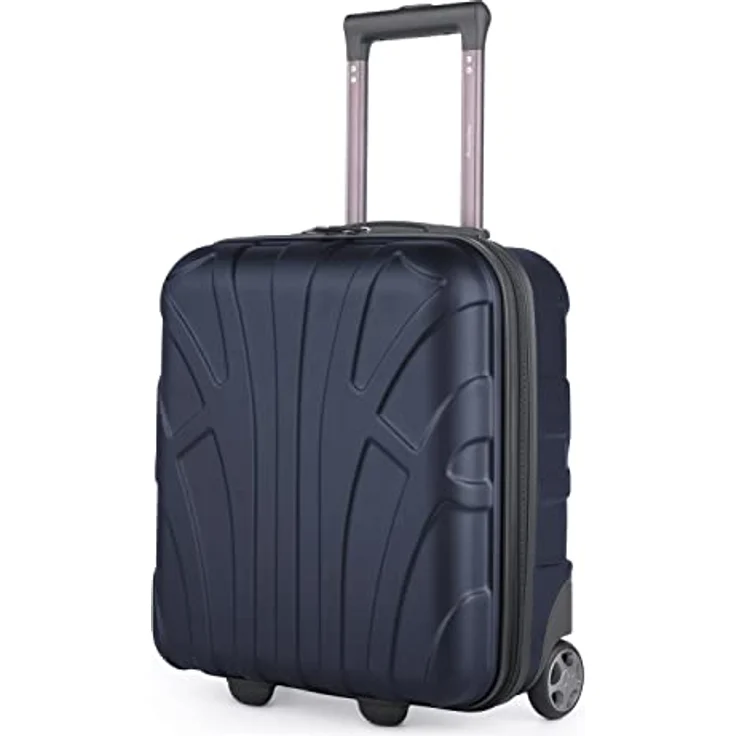 suitline Kleiner Koffer 45x36x20 cm, Easyjet Freigepäck Underseat Handgepäck, Bordgepäck Trolley leicht, 30 Liter, ABS Hartschale, Dunkelblau – Bild 1