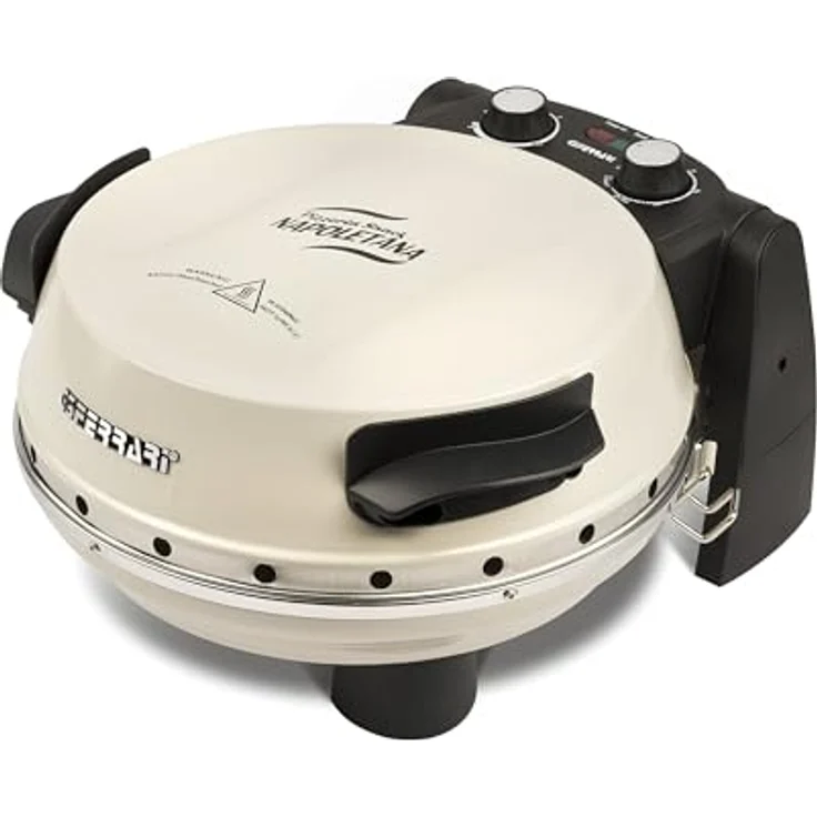 G3 Ferrari elektrischer Pizzaofen Napoletana Icy Cream - limited Edition, bis 400 Grad mit Pizzastein – inkl. 2-ten Stein/Pizza und Fladen in 3 Minuten/auch für Tisch und Garten, weiß – Bild 2