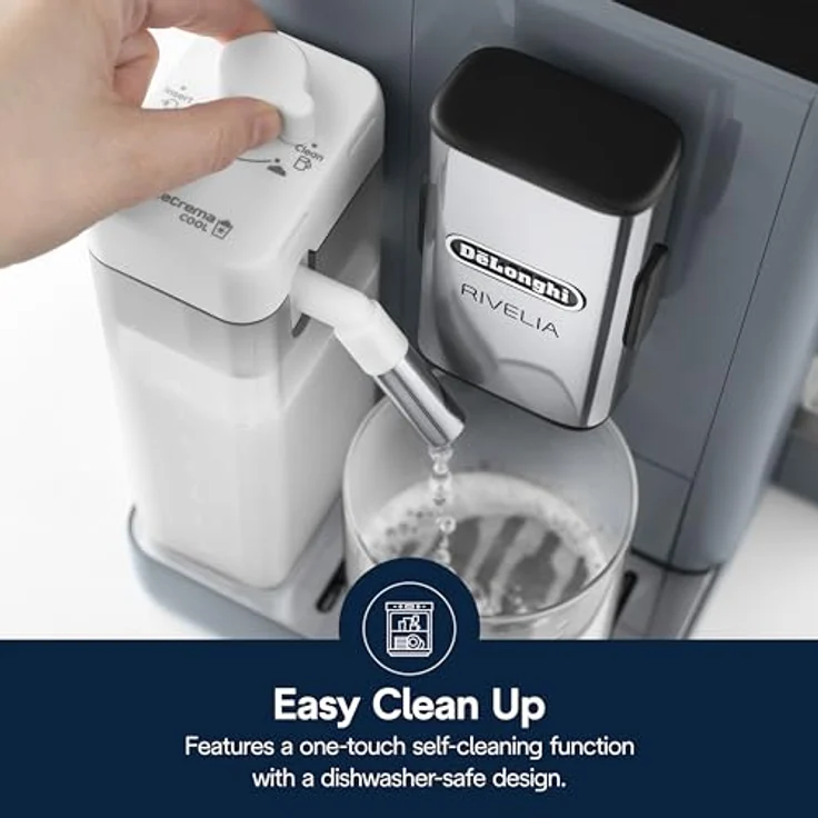 DELONGHI DLSC032 LatteCrema Cool Zubehörset, transparente Karaffe mit 4 doppelwandigen Thermogläsern für kalte Milchgetränke – Bild 7