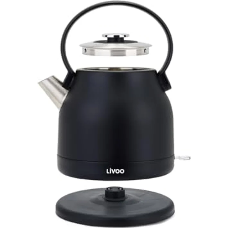 Livoo DOD202N, Wasserkocher 1,5 l 2200 W, schwarz, mit Überhitzungsschutz und 360° Dreh-Base – Bild 3